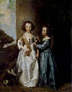 Anthony Van Dyck Portrait of Elizabeth and Philadelphia Wharton painting